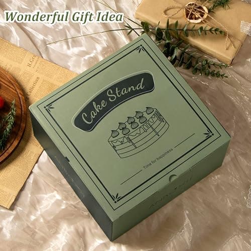 ANBOXIT Cake Stand with Dome Lid, Acacia Wood Cake Plate with Cover, Wooden Cake Display Stand with Acrylic Dome - Footed thumbnail 5
