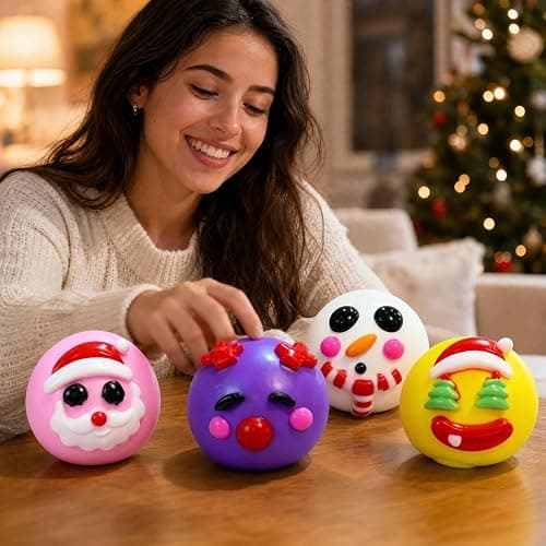 Smushers Squishy Stress Relief Christmas Squeeze Ball Party Favor Gifts | Soft Slow Rising Stress Relief Sensory for Adults, Fidget Toys for Anxiety Relief, ADHD & Autism, Cute Office Desk Decor thumbnail 2