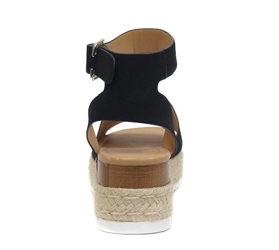 Soda Topic Open Toe Buckle Ankle Strap Espadrilles Flatform Wedge Casual Sandal thumbnail 7
