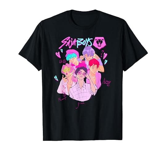 KPop Demon Hunters Saja Boys Heartthrob Officially Licensed T-Shirt - Men - Burgundy - 3X-Large - Image 1