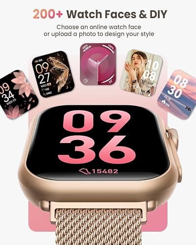 Smart Watch for Women Men Fitness: Smart Watch for iPhone&Android Bluetooth Call with SpO2 Sleep Heart Rate Monitor,IP68,Fitness Tracker with 120+Sport,Reloj Inteligente 30 Day+Battery Life, 2 Bands thumbnail 6
