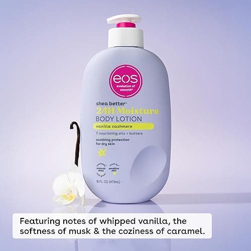 eos Shea Better Body Lotion Vanilla Cashmere, 24-Hour Moisture Skin Care, Lightweight & Non-Greasy, Natural Shea, Vegan, Vanilla Body Lotion, 16 fl oz - Vanilla Cashmere - 16 Fl Oz (Pack of 1) thumbnail 2