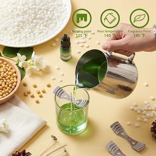 SAEUYVB Soy Wax for Candle Making,5lbs Natural Soy Wax Pellets with 20 Color Liquid Dye,20 Cotton Wicks,Complete Candle Making Supplies for Adults- Ideal for Home Decoration & DIY Gifts thumbnail 6