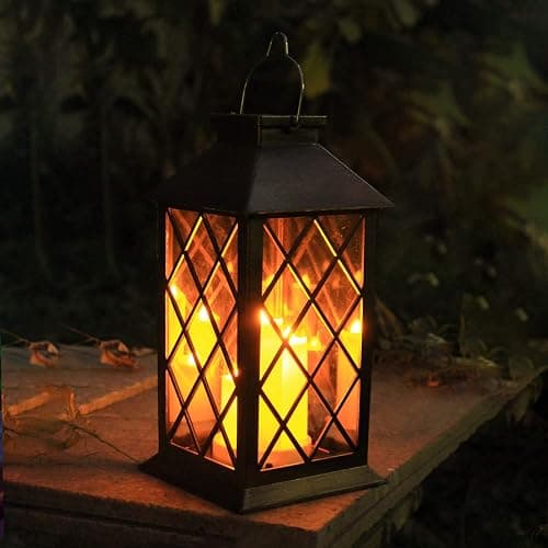 Solar Lantern Outdoor,Garden Hanging Lantern- PVC Waterproof 3 LED Flickering Flameless Candle Decorative Lights for Table,Outdoor,Party(1 Pack) thumbnail 8
