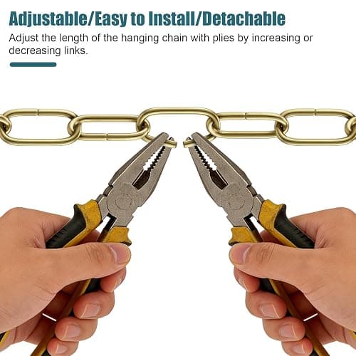 Qryphent 6FT Heavy Duty Brass Hanging Chain Kit Swag Light Decorative Chain | Swag Light Hanging Chain Kit for Lighting Fixture, Chandelier, Plants, Flower Basket, Bird Feeder thumbnail 5