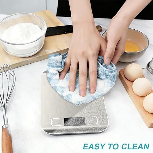 Food Scale, 11lb Kitchen Scale with 6 Units Tare Function & LCD Display, 0.05oz/1g Stainless Steel Digital Food Scale Grams and Ounces for Baking, Cooking, Dieting and Meal Prep (Batteries Included) thumbnail 7