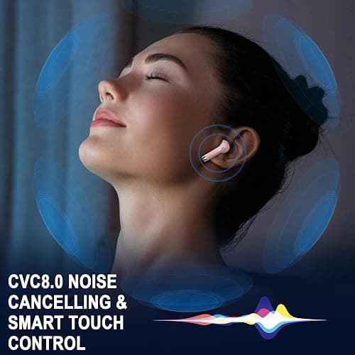 Wireless Earbuds, Bluetooth 5.4 Headphones in Ear with 4 ENC Noise Cancelling Mic, Bluetooth Earbuds 40Hrs Playtime, Wireless Earphones HiFi Stereo Deep Bass, IP7 Waterproof, USB-C Fast Charge Pink thumbnail 5