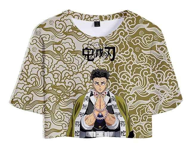 WANHONGYUE Anime Crop Top T Shirt and Shorts Set Women's 2 Piece Short Sleeve Outfits Girls Active Tracksuit thumbnail 2