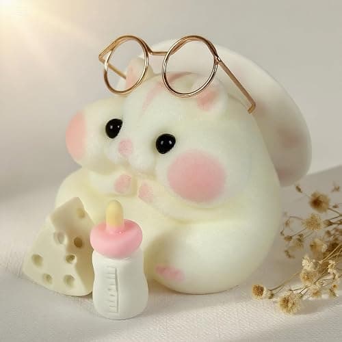 Handmade Taba Squishy Hamster Toy, Cute Squishy Hamster Fidget Toy, Realistic Hamster Toy, Soft Silicone Mochi Furry Toy, Stress Relief Gift for Adults & Kids, Sensory Anxiety Plushie (White) thumbnail 7