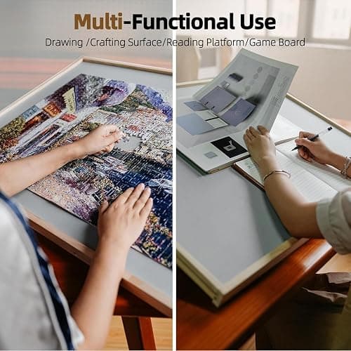 ALL4JIG 1500 Pieces 2-in-1 Tilting & Rotating Puzzle Board for Adults Gifts, Wooden Jigsaw Puzzle Table with 4 Drawers, Portable Board with Lazy Susan and Cover, 25.2" x 34.2" thumbnail 6