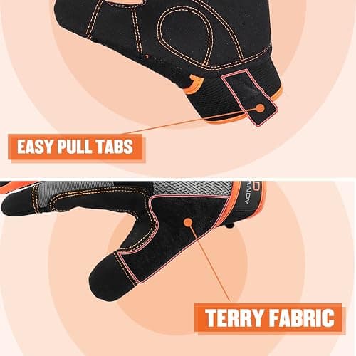 HANDLANDY Work Gloves for Men & Women, Utility Mechanic Working Gloves Touch Screen, Flexible Gardening Gloves for Yard thumbnail 5