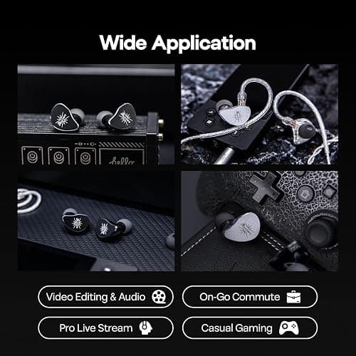 Linsoul Kiwi Ears Belle 10mm DLC Dynamic Driver in-Ear Monitor, HiFi Wired Earbuds with Dual Silver-Plated Cables, Professional IEM for Stage Performance/Gaming/Music Production (Without MIC, Silver) thumbnail 7