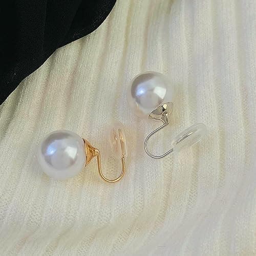 Pearl Clip on Earrings for Women Gold Plated Pearl Earrings Non Pierced Pearl Cuff Earrings Wedding Earrings for Bride Party Prom Jewelry Gifts thumbnail 4