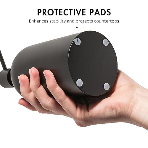 Yew Design Matte Black Soap Dispenser for Bathroom, 15oz Round Rustproof Liquid Hand Dish Soap Dispenser Pump for Kitchen Sink, Countertop, and Bathroom thumbnail 6