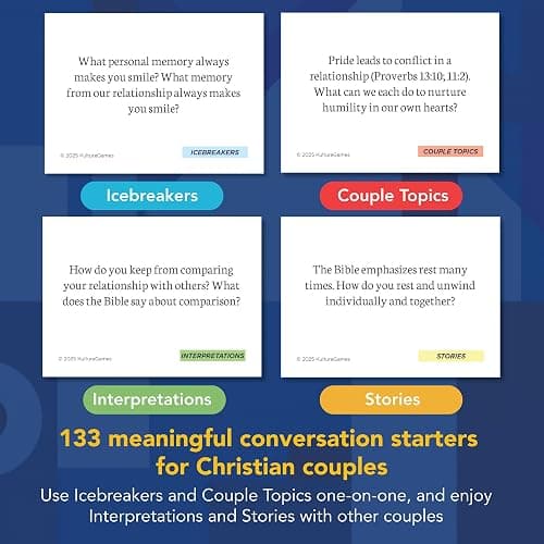 Kulture Games Christian Couples Card Game - 133 Faith-Based Conversation Cards with 2 Gratitude Notebooks + Date Night Adventures - Couples Game for Adults, Wedding Set thumbnail 3