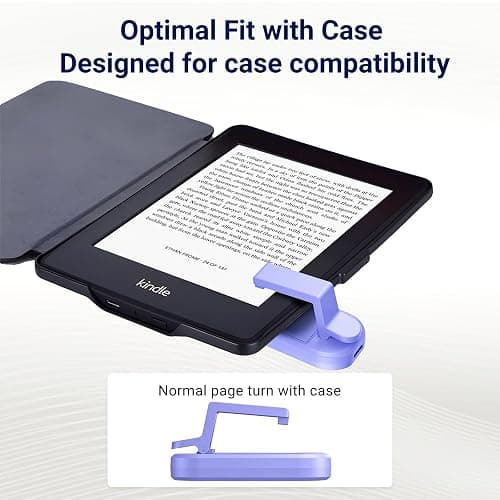 DATAFY [Case-Friendly] Page Turner for Kindle Paperwhite Oasis Kobo eReaders, Camera Camcorder Remote Controls, Page Turner Clicker for ipad Tablets Reading Novels with Wrist Strap Storage Bag Purple thumbnail 4