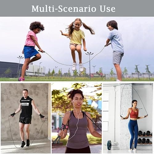 Senshuomy Adjustable Skipping Rope for Adult and Kids,Jump Rope,With Adjustable Length,Lightweight and Portable,Featuring a Comfortable Handle for Speed Jumping (6 Colour) thumbnail 4