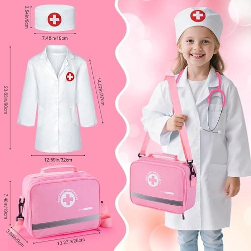 Sundaymot Doctor Kit for Girls, 34 Pcs Doctor kit for Toddlers 3-5 with Medical Storage Bag & Real Stethoscope Pretend Play Doctor Set, Doctor Play Gift for Kids Toddlers Role Play thumbnail 3
