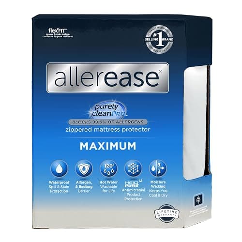 AllerEase Waterproof Mattress Protector, Maximum Allergy Mattress Protector, Twin XL Mattress Cover - Image 1
