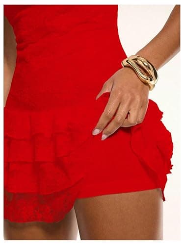 Floerns Women's Western Tank Dress Sleeveless Lace Layered Hem Cowboy Music Festival Mini Dresses Without Belt thumbnail 5