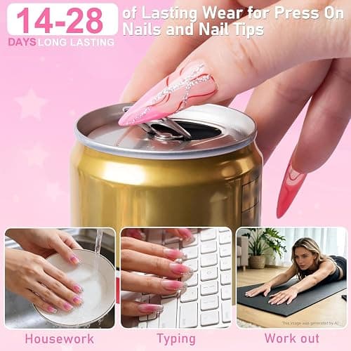 MEKK Nail Glue,Super Strong Nail Glue for Press Ons,Acrylic Nails,Nail Tips | 2g X 12Pcs,4 Weeks Long-Lasting,3-5s Quick Air Dry,Safe Formula,Professional Nail Glue for Home DIY & Salon Use,Nail Supplies thumbnail 5