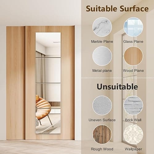 Shiftshade 4 Pack Wall Mirror Full Length, 12 x 12 Inch Acrylic Mirror Tiles, Shatterproof Flexible Plastic Mirror Sheets for Bedroom Home Gym Door thumbnail 3