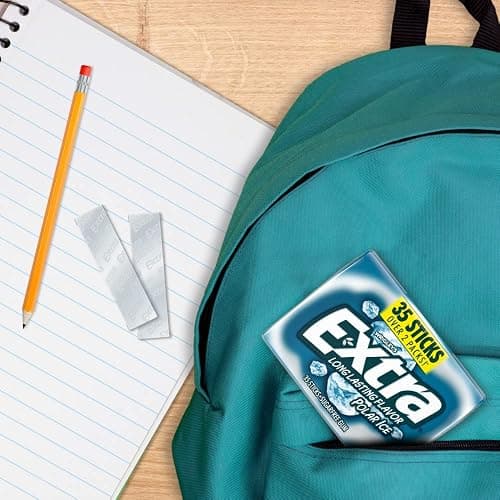 EXTRA Polar Ice Sugar Free Chewing Gum, School Snacks, 35 Stick Pack | Mint gum for fresh breath on the go; sugar free gum and extra gum for school snacks, office desks, backpacks. thumbnail 8