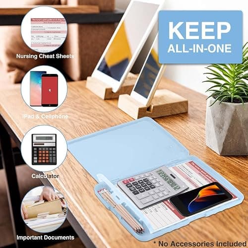 Sooez Clipboards with Storage, High Capacity Clip Boards 8.5x11 with Storage, Heavy Duty Nursing Clipboard Folder, Plastic Clipboard with Pen Holder for Women Teachers Work, School & Office Supplies thumbnail 5