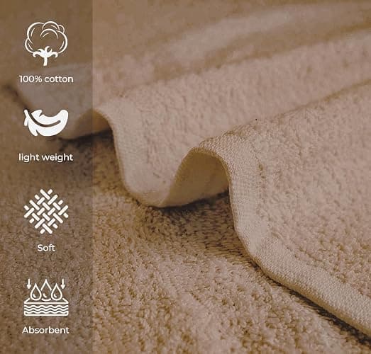 Avalon Towels Salon Towel - Beige Hand Towels Bulk Pack of 24 - 100% Cotton Absorbent Spa, Facial & Gym Towel for Working Out - 16x27 Inches (Not Bleach Proof) thumbnail 4