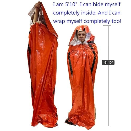 Emergency Sleeping Bags 2 Pack | Portable Emergency Blanket Survival Gear thumbnail 3