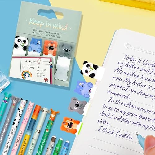 CARxlythic Set of 10 erasable gel pens + Estuche Escolar de 2 en 1 Koala + marcapáginas, Bolígrafo de gel borrable, temperature sensitive, diameter 0.7 mm thumbnail 8