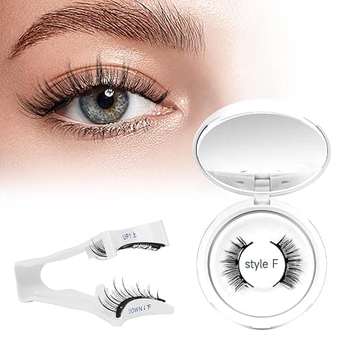 Magnetic-Eyelashes with Applicator, Higu clace Magnetic-Lashes No Glue or Eyeliner Needed, 1 Pair Reusable Eye Lash Kit Natural Look, False Eyelash Easy to Wear and Remove(STYLE F2) - Image 1