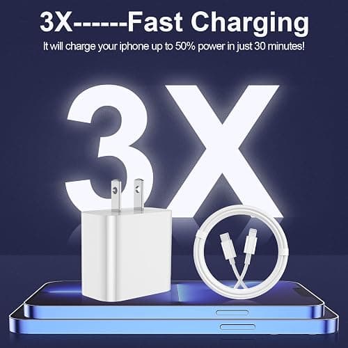 iPhone Charger Apple Charger,[Apple MFi Certified]2 Pack Apple Type C Wall Charger Block with 2 Pack [6FT&10FT] Long USB C to Lightning Cable for iPhone 14/13/12/12 Pro Max/11/Xs Max/XR/X,AirPods Pro thumbnail 4