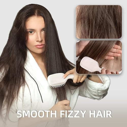 Jurrissa Mini Hair Bursh for Women Men and Kids, Protable Travel Size Hair Brush for Pockets Purses, Mini Detangler Brush for All Hair Types, Small Paddle Brush for Detangling (White) thumbnail 5