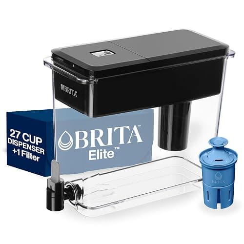 Brita Water Dispenser, UltraMax Elite Filter, Removes 99% of Lead, Includes 1 Filter, 27-Cup Capacity, Black - Image 1