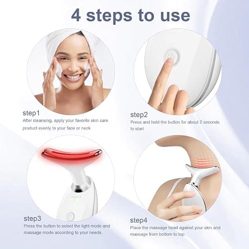 Facial Massager,7 Color LED Light Therapy for Face and Neck,Portable Beauty Skin Care Tools thumbnail 6
