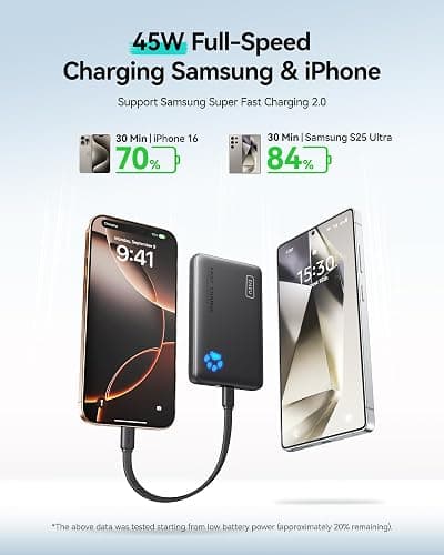 INIU Power Bank, Slim 45W Fast Charging Portable Charger with USB C Cable, 10000mAh Battery Pack, Small Travel Essentials Powerbank, Portable Phone Charger for iPhone 17 16 Samsung S25 S24 Google etc thumbnail 2