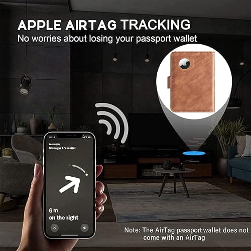 Airtag Passport Holder Cover Wallet Travel Essentials Leather Rfid Blocking Case Vacation Luggage Must Haves Travel Accessories for Men Women (117#Brown) thumbnail 5