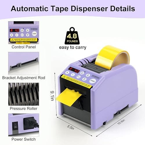 Ribbon Cutting Machine, Automatic Tape Dispenser, 6-60mm Width, 5-999mm Length, Ideal for Restaurants, Business & Home thumbnail 2