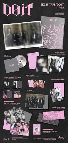 Stray Kids DO IT SKZ IT TAPE Album IT Version PhotoBook+PhotoBoard+PhotoCard+Lenticular Card+DIY Mini PhotoBook+Poster on Pack+Folded Lyric Paper+Tracking Sealed SKZ thumbnail 2