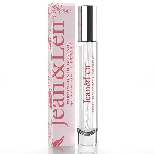 Jean & Len Scent Experience Peony & Lychee, Eau de Toilette with peony & lychee fragrance, practical mini perfume, ideal for on the go, minimalistic glass bottle, 0.34 Fl. Oz. - Image 1
