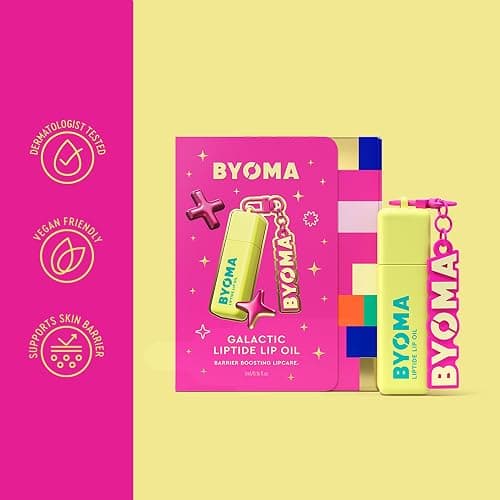 BYOMA Galactic Liptide Lip Oil (5ml) – Non-Sticky Gloss with Peptides & Avocado Oil - Softens, Plumps, Hydrates, Vegan - Includes Exclusive Liptide Keychain thumbnail 7