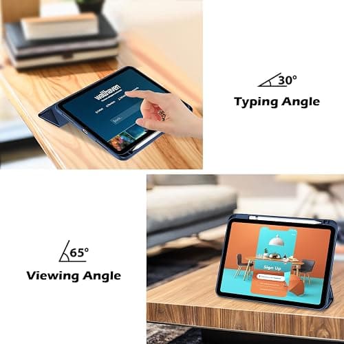 ProCase Hülle für iPad (A16) 11" Generation 2025 / iPad 10 Generation 10,9" 2022 Schutzhülle mit Stifthalter Stoßfeste Smart Case Cover Auto Schlafen/Wachen -Navy thumbnail 6