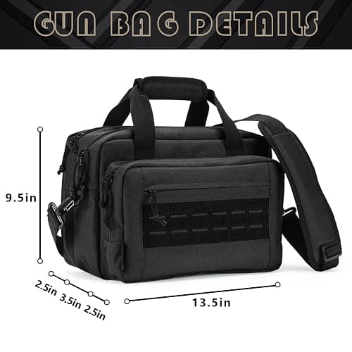 VEAGIA Range Bag,Pistol Case,Gun Range Bags For Handguns And Ammo Pouch 2 Pistols Soft Carrying Shooting Bag thumbnail 6