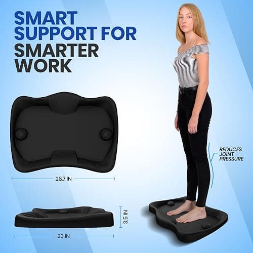 MotionGrey Cushioned Standing Desk Mat - Comfortable Anti Fatigue Mat - with Supportive Thick Kitchen Mat Foam - Perfect Standing Comfort Mat for Standing Desk with Ergonomic Ridge Pattern Surface thumbnail 2
