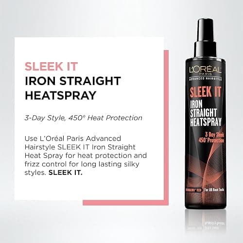L'Oréal Paris Advanced Hairstyle Sleek It Iron Straight Heat Spray, 5.7 Ounce thumbnail 2