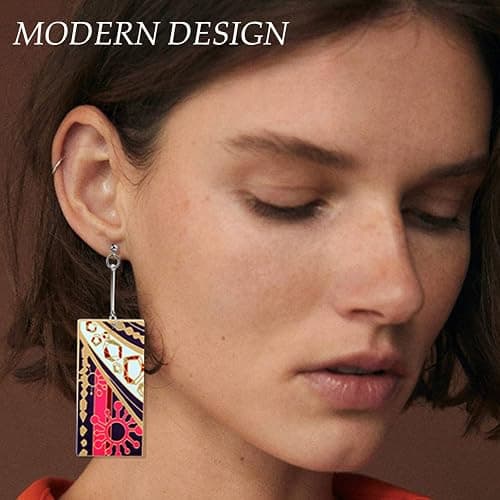 KAERUN 12 Pairs Women's Tanjiro Earrings Anime Demon Slayer Earrings Cosplay Fashion Double-sided Acrylic Alloy Resin Earring for Friends Mother and Daughter Halloween Christmas Birthday Jewelry Gifts thumbnail 6