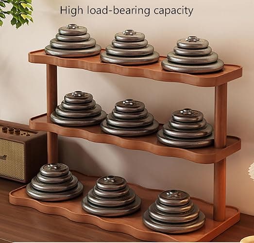 JORCEDI Bamboo multi-Tier Storage Shelf - Space-Saving Wooden Organizer with Large Tabletop, Heavy-Duty Load Capacity for Kitchen, Bathroom & Living Room (Warm White,3 Tier) thumbnail 4