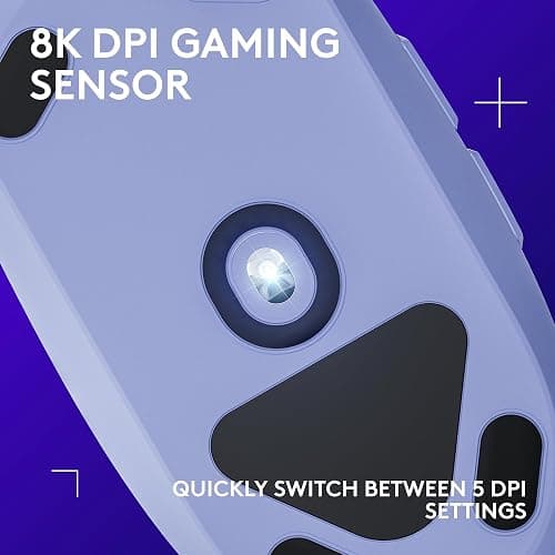 Logitech G203 Wired Gaming Mouse, 8,000 DPI, Rainbow Optical Effect LIGHTSYNC RGB, 6 Programmable Buttons, On-Board Memory, Screen Mapping, PC/Mac Computer and Laptop Compatible - Lilac thumbnail 2