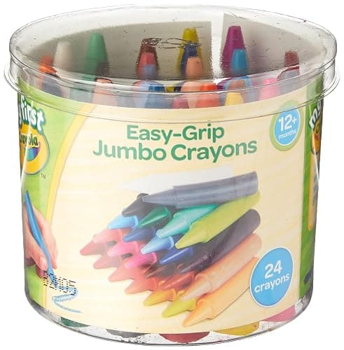CRAYOLA MyFirst Jumbo Crayons - Assorted Colours (Pack of 24), Easy-Grip Colouring Crayons Perfect for Toddlers Hands, Ideal for Kids Aged 12+ Months - Image 1
